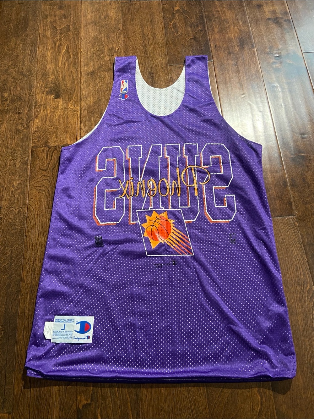 Rare Phoenix Suns Vintage 90s NBA Reversible Mesh Practice Jersey Champion L